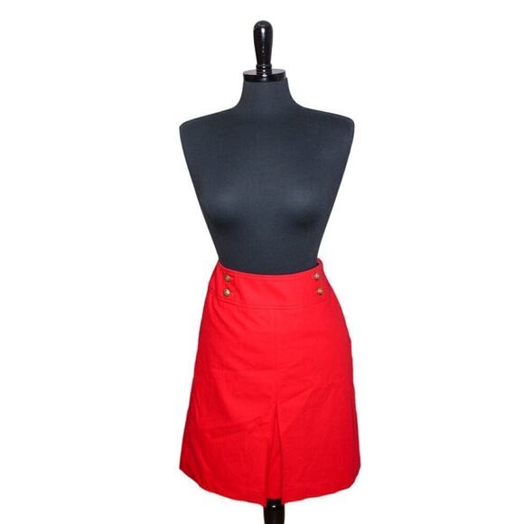 Talbots Corduroy Skirt Red Short High Waist Button Detail Size 6 - Picture 1 of 4
